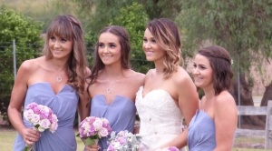 Bride Jacqui with her sister bridesmaids.